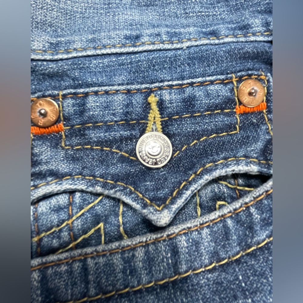True Religion Straight Flap Patches Jeans Size 34 - Picture 6 of 16
